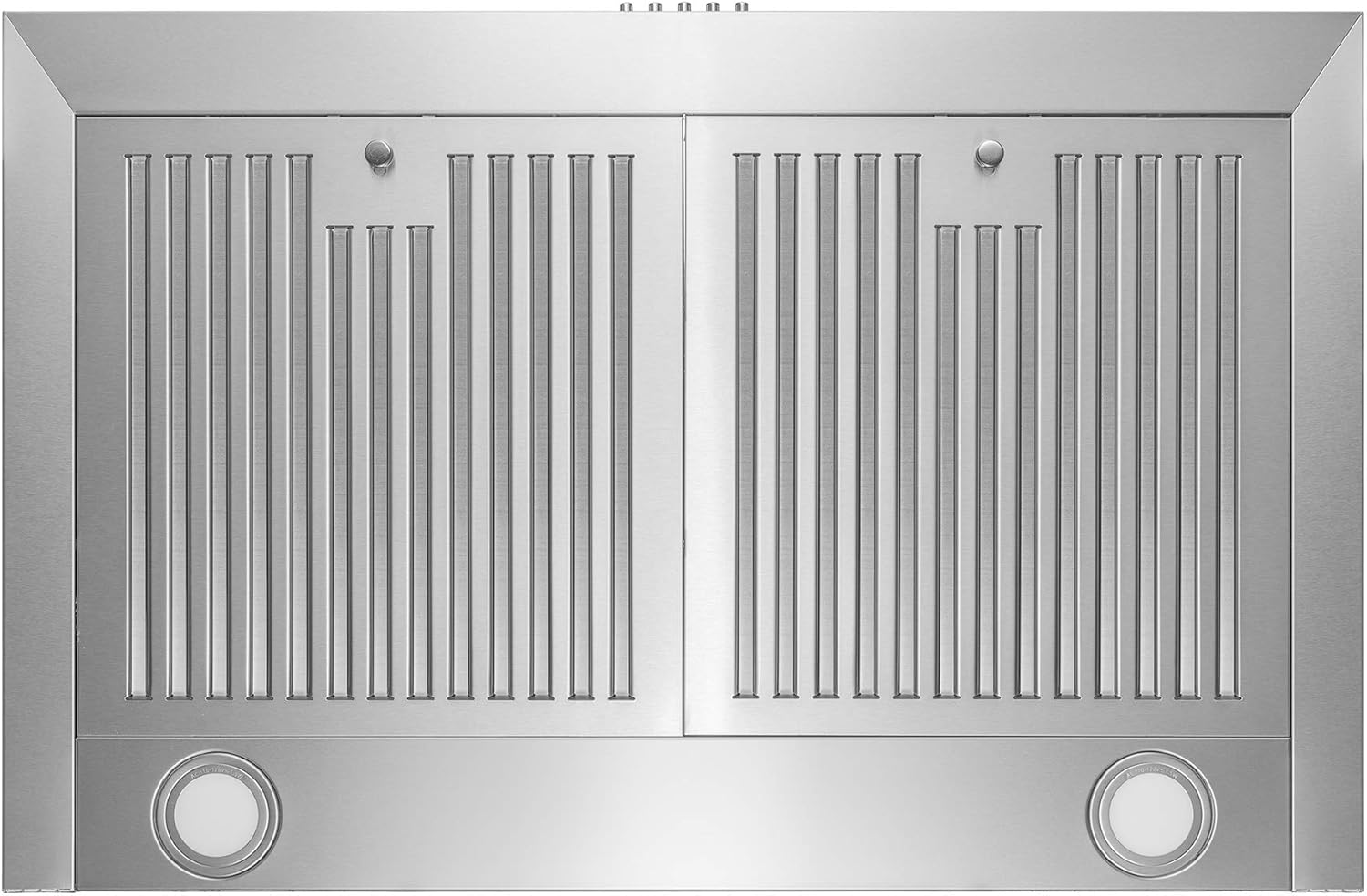 AKDY 30" Wall Mount Range Hood in Stainless Steel with LEDs, Push Control and Carbon Filters
