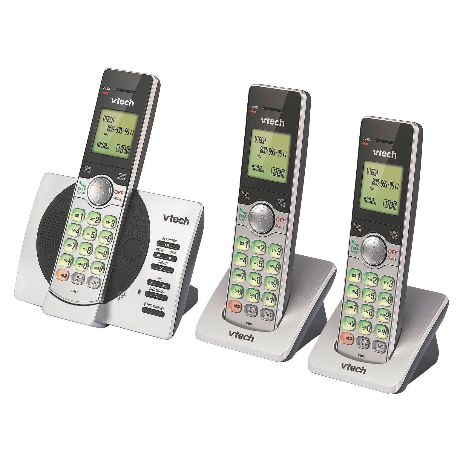 Vtech CS6529-3 3-Handset Expandable Cordless Phone with Answering System-Caller