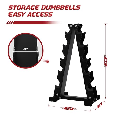 BalanceFrom Rubber Coated Hex Dumbbell Free Hand Weight Set w/Storage Rack, Multiple Options