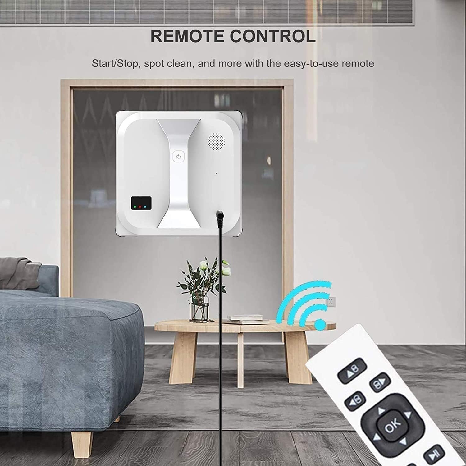 Window Cleaner Robot, Automatic Window Cleaning Robot, Remote Control,Window Washer Robot with 2500pa Strong Suction, 20240516