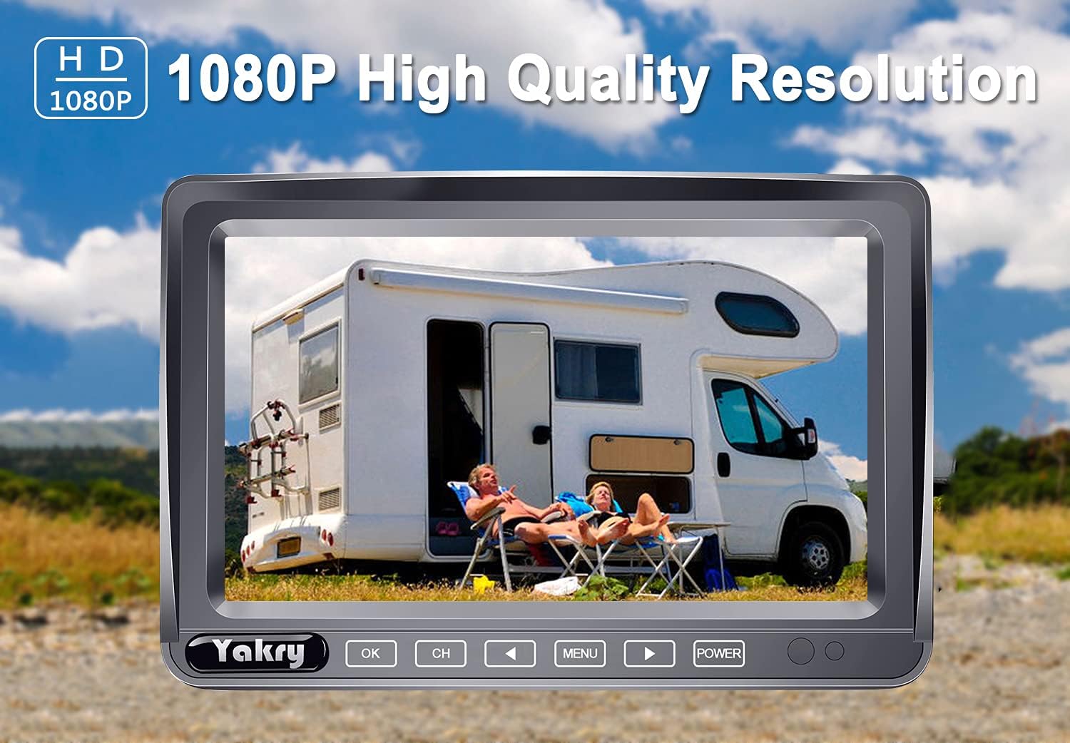 Wireless Backup Camera for RV HD 1080P 7'' Monitor Bluetooth Backup Camera Kit Hitch Rear View Camera System for RVs,Campers,Trucks,Trailers, Vans IP69K Waterproof Yakry Y22