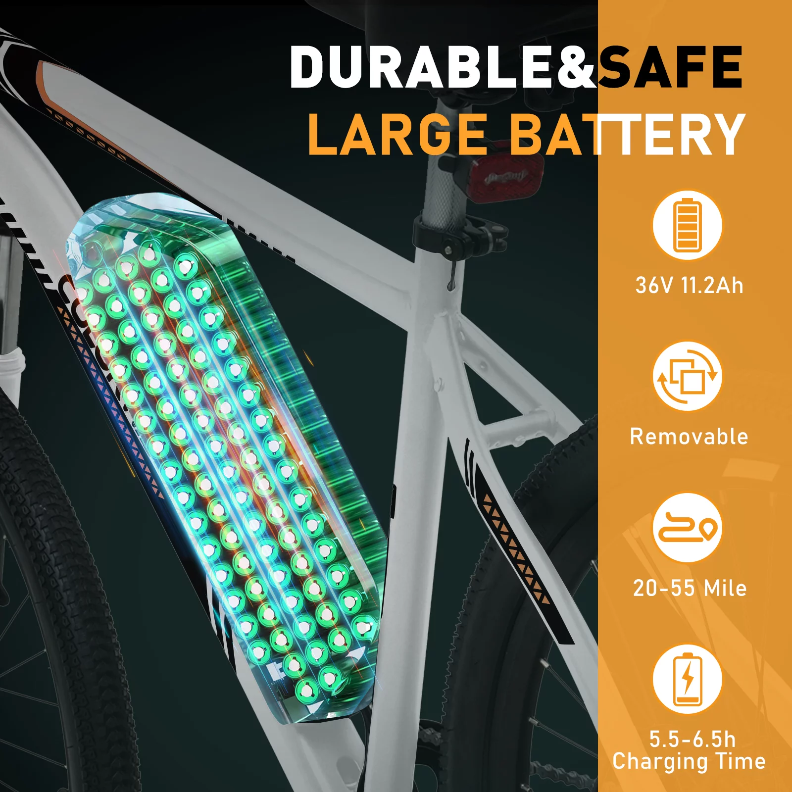 COLORWAY 26 Electric Bike, 500W/36V/11.2AH Removable Battery E Bike,Max.speed 19.9MPH Bicycle for Teenager and Adults-BK15M