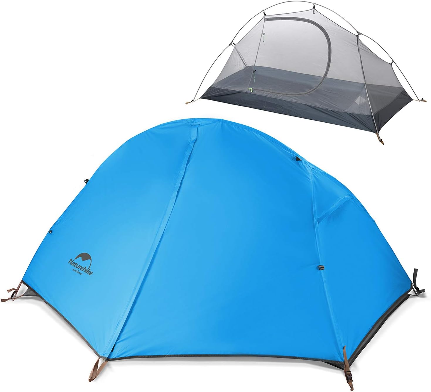 Naturehike Backpacking Camping Tent 1 Person Ultralight Waterproof Compact Portable Lightweight for Outdoor Hiking Cycling Bikepacking, 3-4 Season, Easy Setup, Anti-UV, Large Size with Footprint