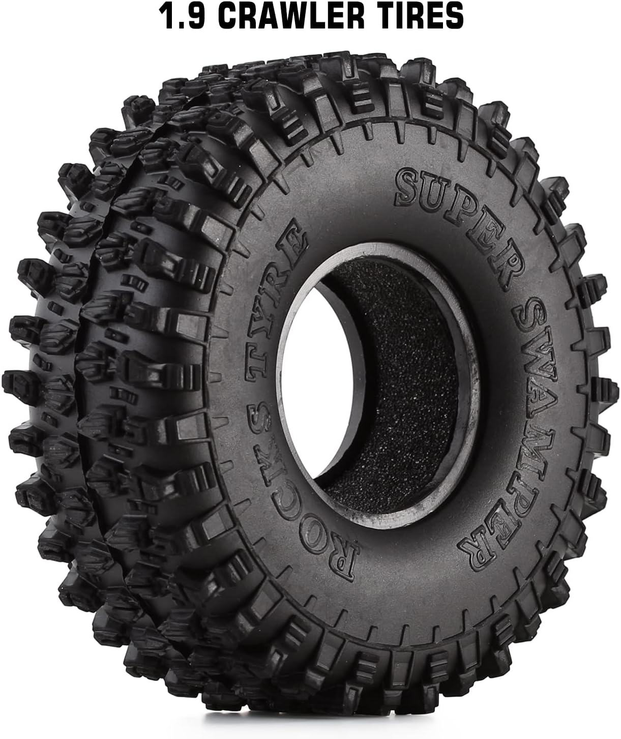 INJORA 1.9 Crawler Tires 4.7 Inch Outer Diameter Tires for Axial SCX10 90047 SCX10 III AXI03007 Redcat Gen8 TRX-4,4PCS