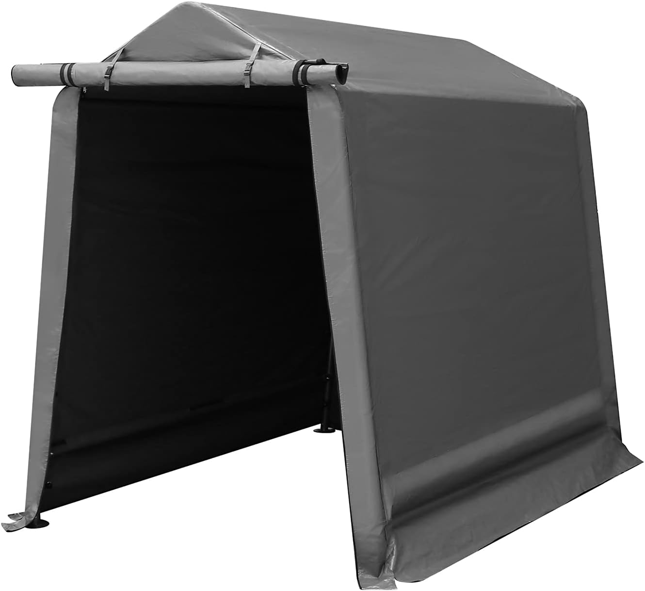 Portable garage Steel Metal Outdoor Storage Shed Outdoor Carport with 180g PE Fabric and Roll-up Zipper Door for Motorcycle shelter, Beige