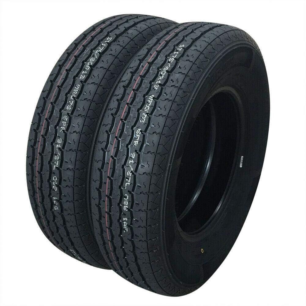 SUNROAD Set of 2 Trailer Tires ST175/80R13 175/80-13 Radial 8 PR 68 PSI Tubeless Radial TL