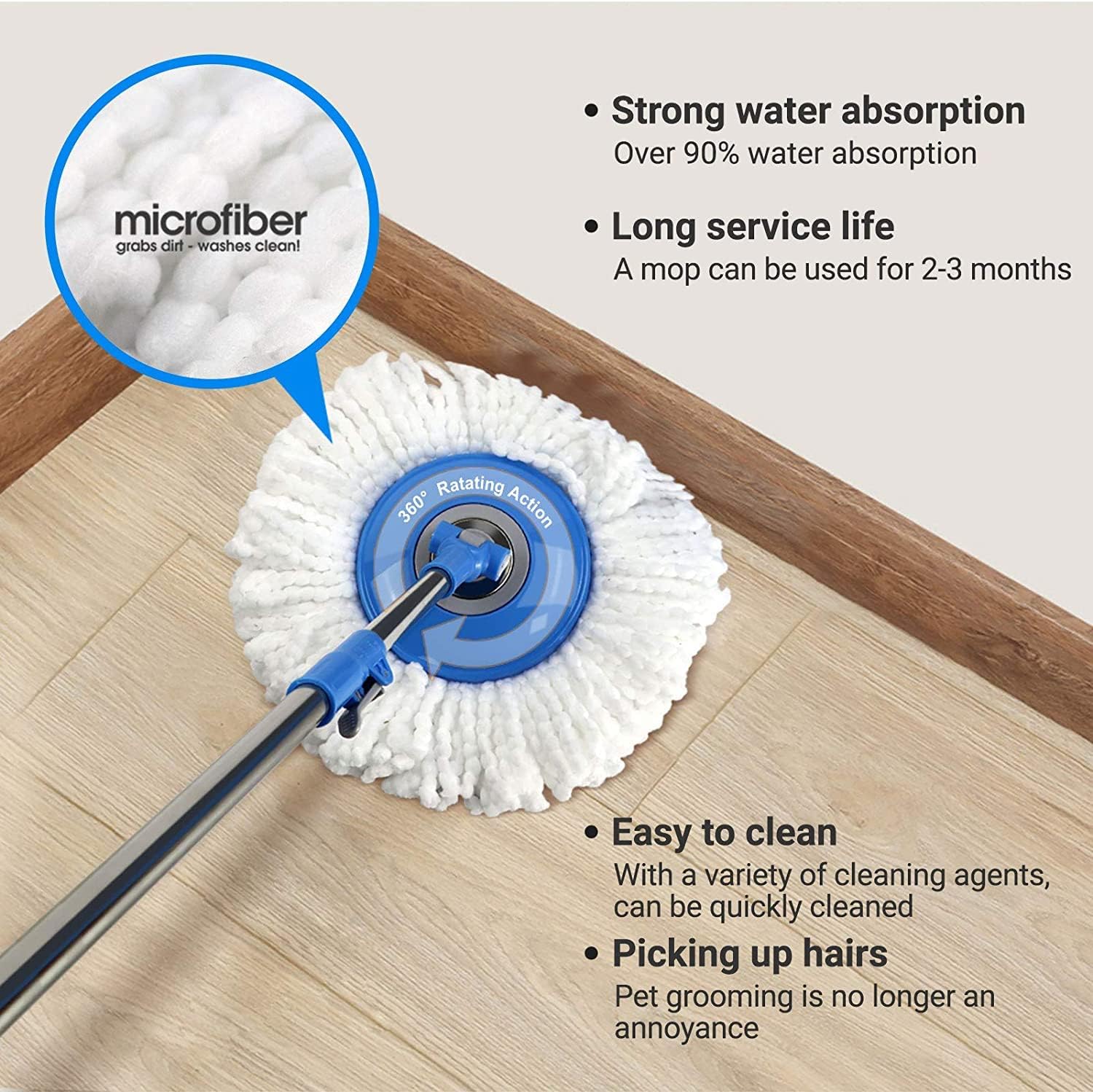 MASTERTOP Spin Mop and Bucket with Wringer Set and Spin Mop and Bucket with Foot Pedal