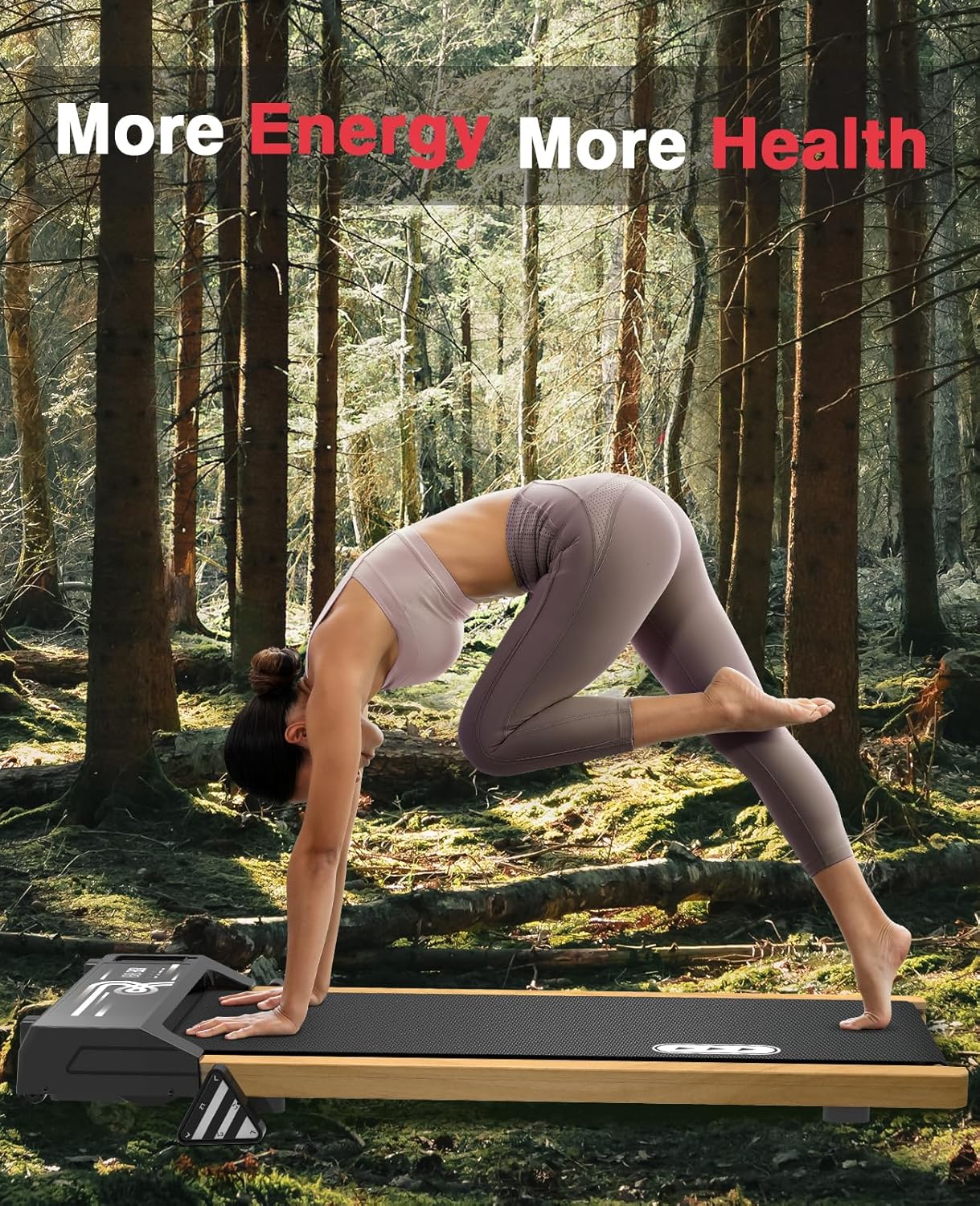 REDLIRO Wood Walking Pad with Incline - Wooden Under Desk Treadmill for Office Home - Mini Treadmills with 265lbs Capacity - Portable Compact Jogging Machine with Remote Control - Installation-Free
