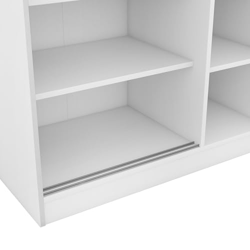 Modern 3-Door Mirror Wardrobe Closet with 2 Drawers & Top Cabinets, Freestanding Armoire w/Hanging Rail & 4 Shelves, Clothes Storage Organizer for Bedroom, Home, 81.1, Gray