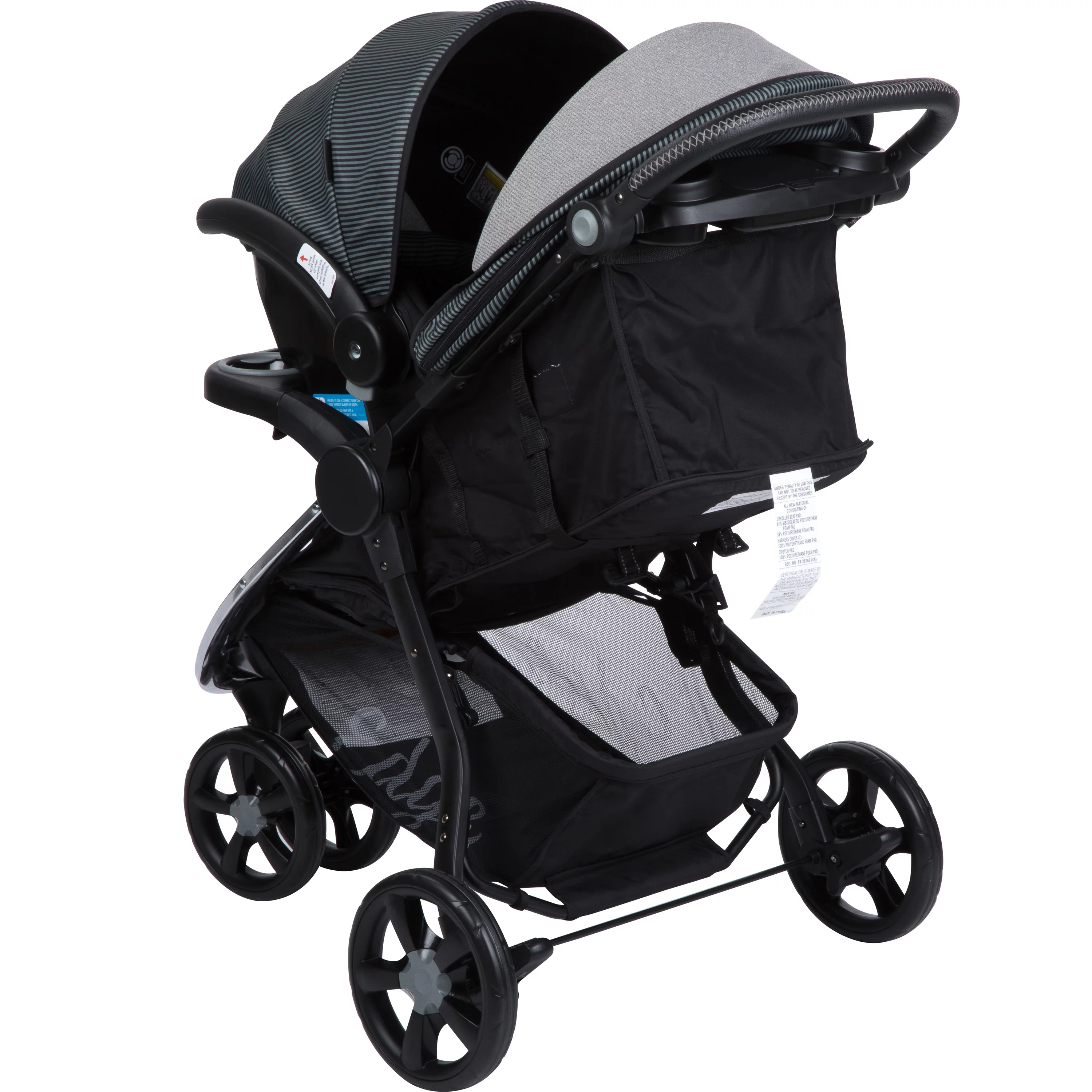 Monbebe Edge Travel System Stroller and Rear-Facing Infant Car Seat, Pinstripe