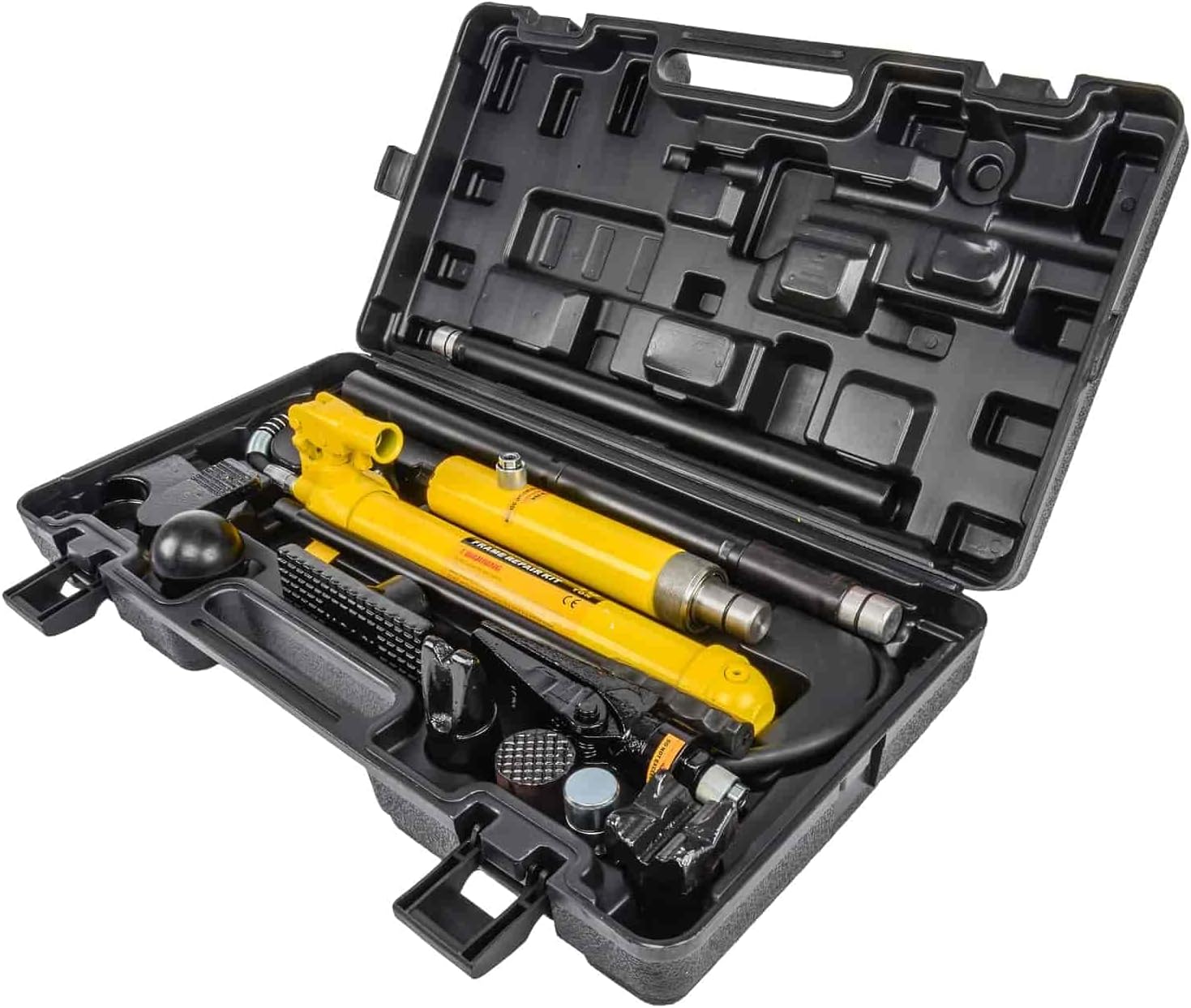 JEGS Porta-Power Ram Jack Kit | 10-Ton Rating |5 1/8 Inch Stroke | 12 11/16 Inch Minimum Height | 17 5/8 Ounce Oil Capacity