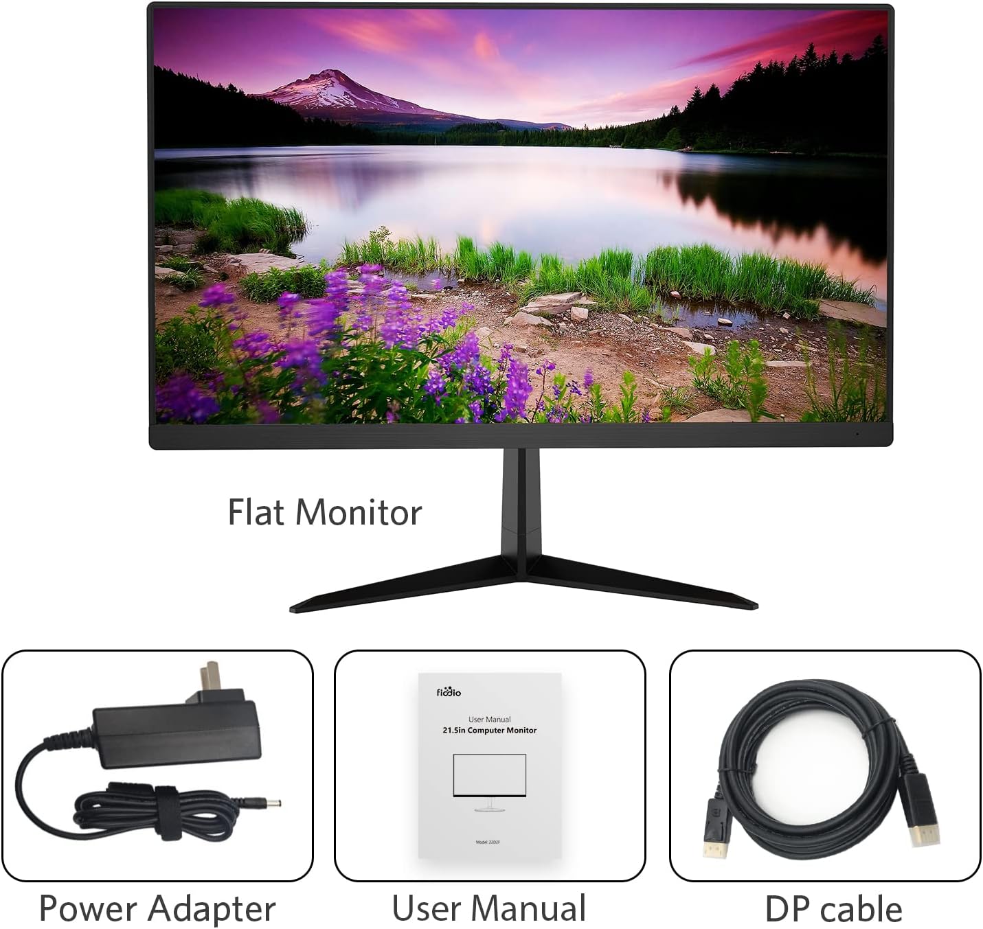 Fiodio 22” 144Hz 1920 x 1080p Full HD Flat Computer Monitor with HDMI Display Ports, Adjustable Tilt, Free-Tearing Eye Care Monitor for Home Office and Gaming (DP Cable Included), Black (C2B2G)
