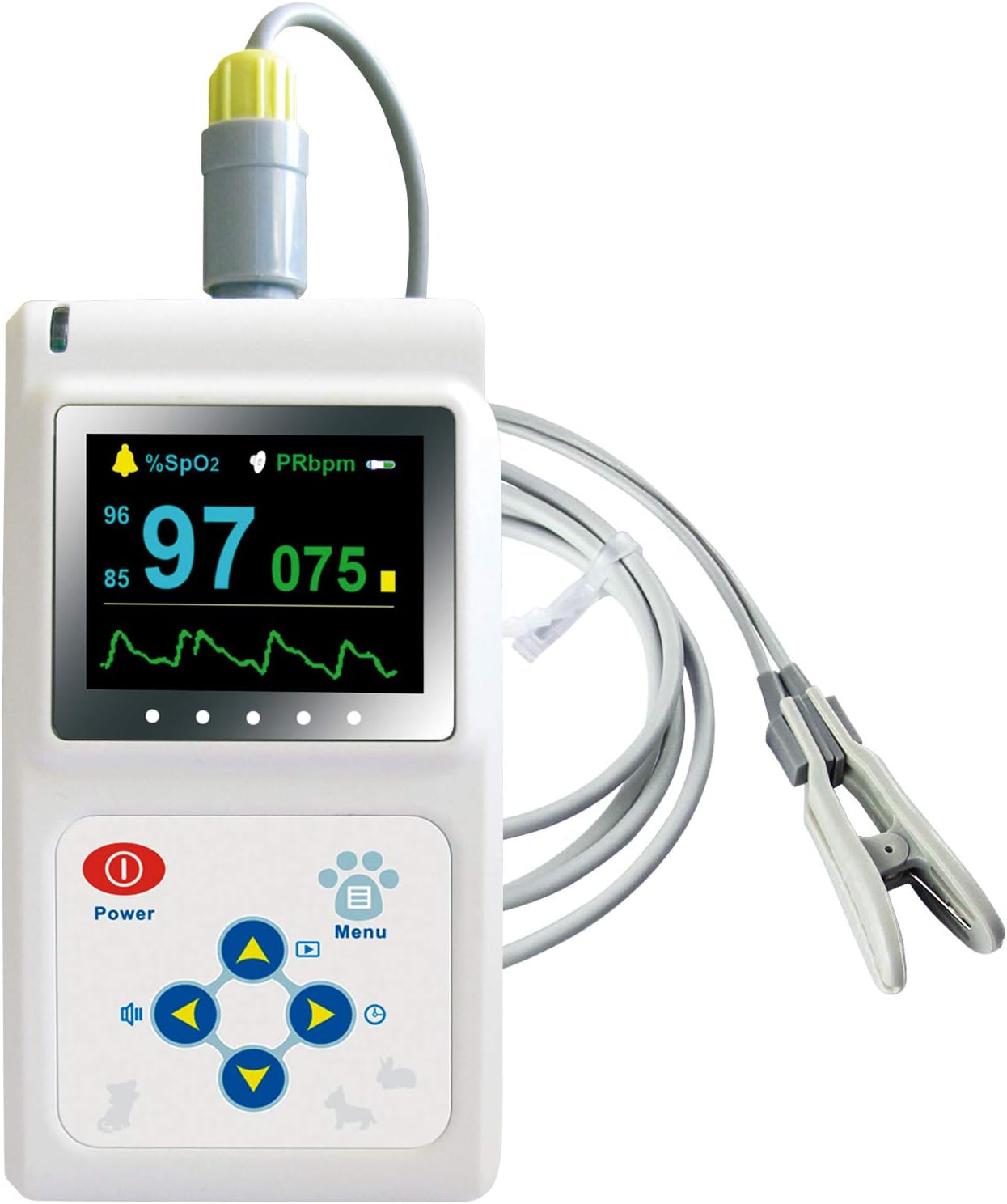 CONTEC CMS60D-VET Veterinary Pulse Oximeter Handheld Machine for Cat and Dog with Pulse Rate Tongue/Ear SPO2 Probe