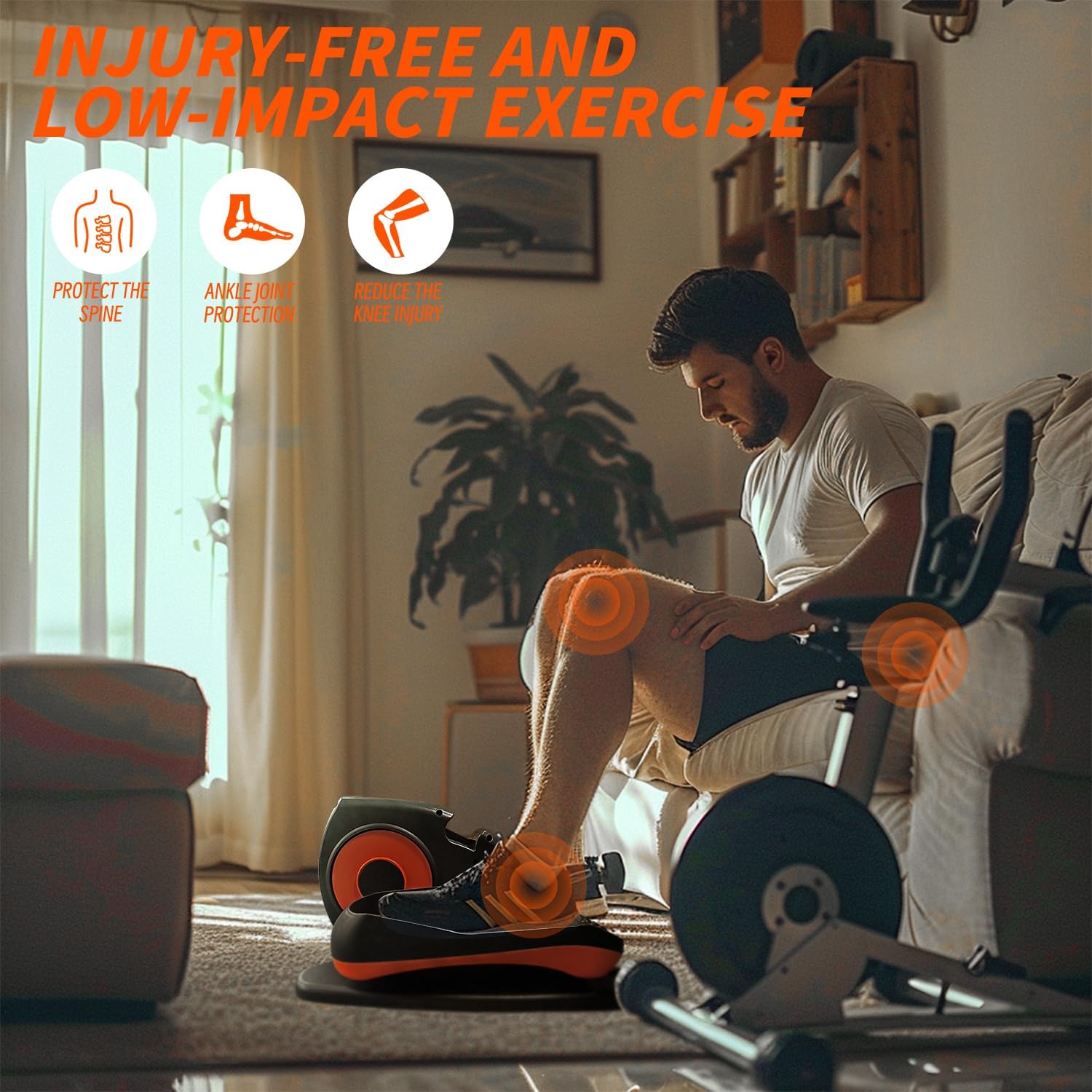 QYIQYA Under Desk Elliptical Elliptical Machines, Portable Mini Elliptical for Home, Under Desk Bike Pedal Exerciser Exerciser for Seniors
