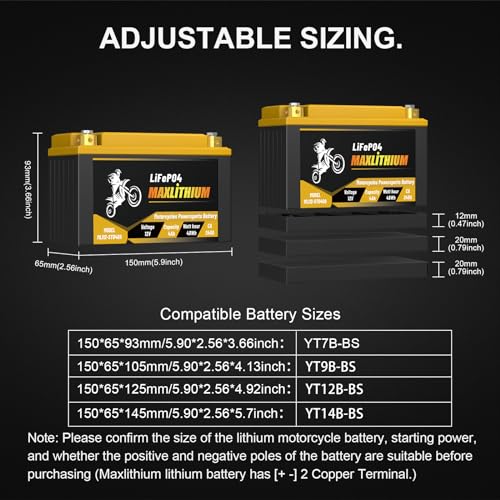 YTX20L-BS/YTX20-BS 12V 12Ah 720A Lithium Powersports Battery with Smart BMS, YTX20H-BS/YTX20HL-BS, Compatible ATV, UTV, Scooter, Snowmobile, 4 Wheeler, Lawn Mower, and Generator Battery, motorboat
