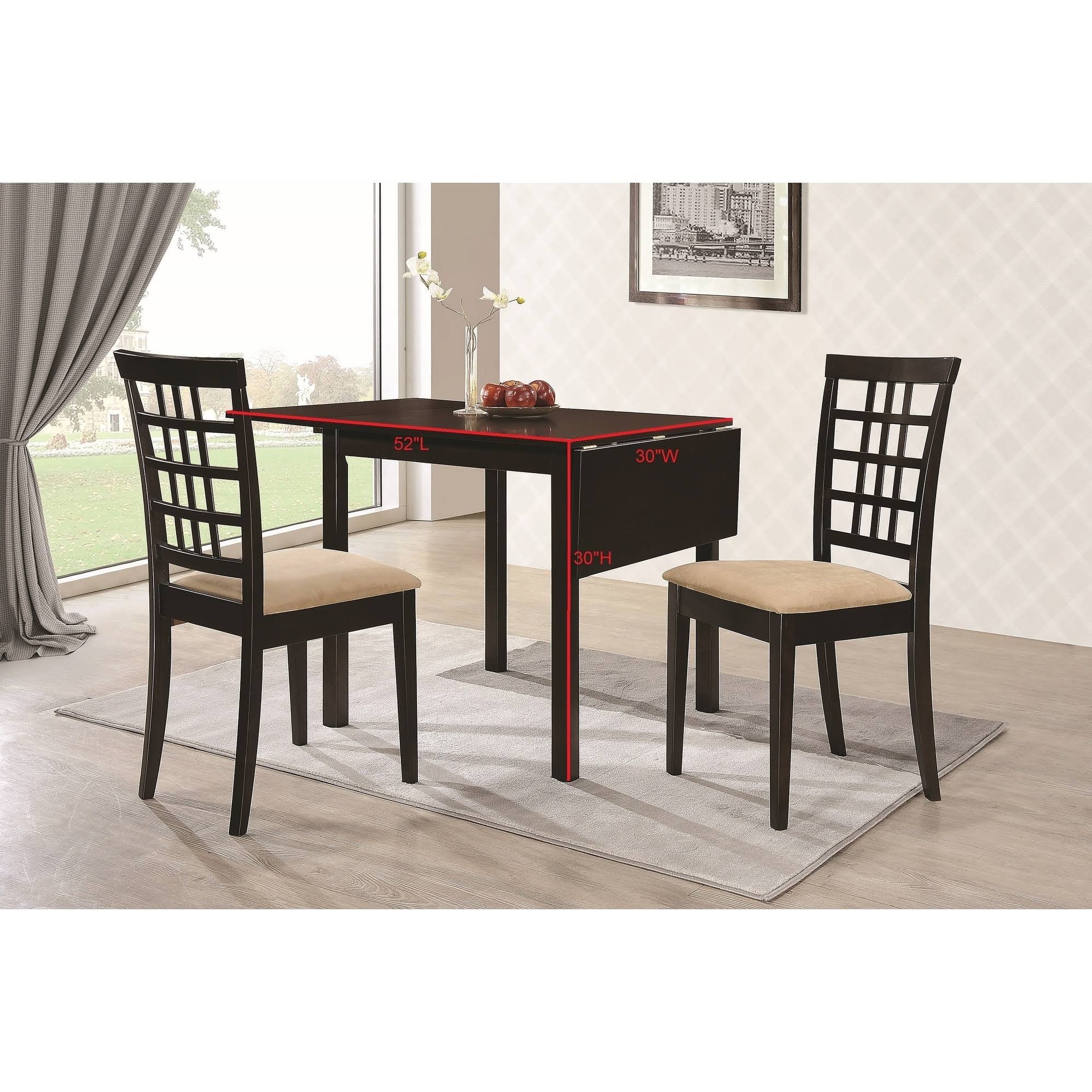 Copper Grove Kobrin Dining Table with Drop-Leaf Extension - 30x22 x 30x22 x 52x22 - Cappuccino - Rectangle - 4