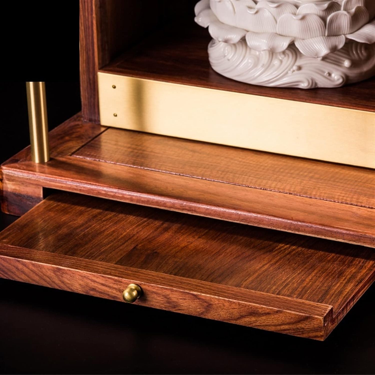 Buddha Altar Shelf Small Modern and Minimalist Household Hanging Wall Style New Chinese Style Rosewood Solid Wood Platform for Guanyin Shrine Hanging Cabinet Buddha Altar