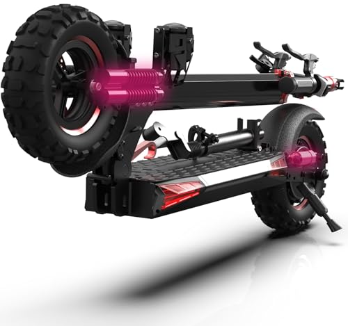 Off Road Electric Scooter Adults, 800/1200W Motor, 48V 15/18/21AH Battery, 11" All-Terrain Tires, Heavy Duty E-Scooter with Dual Suspension with Seat
