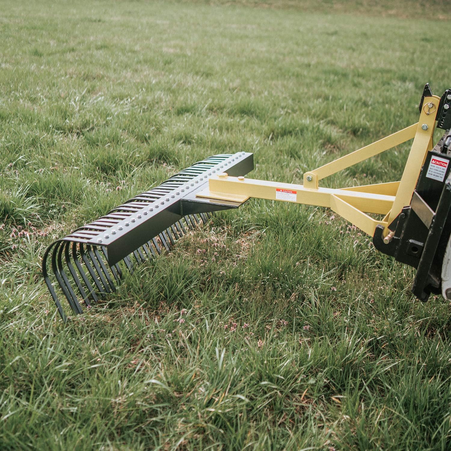 Titan Attachments 4 FT Landscape Rake for Compact Tractors, Tow-Behind Garden to