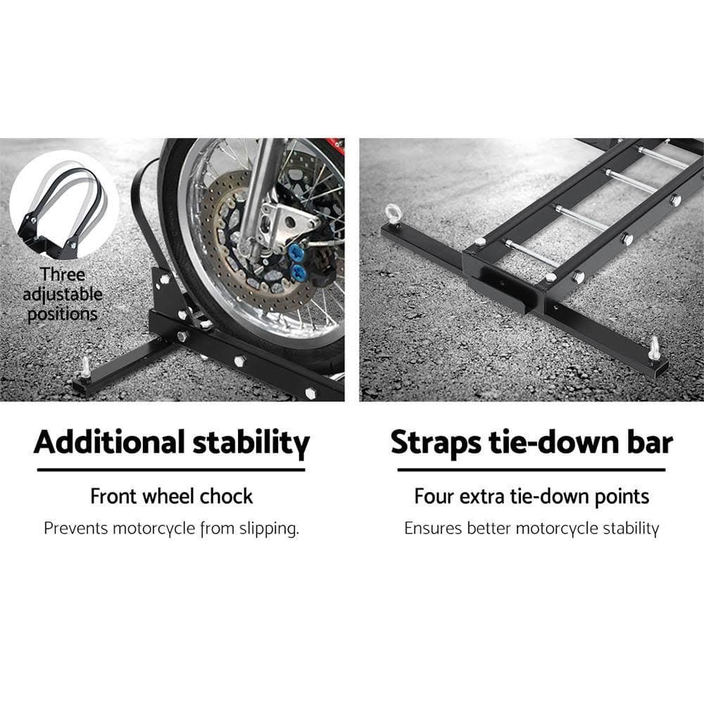 Motorcycle Carrier 2 Arms Rack Ramp Motorbike Dirt Bike 2x22Hitch Towbar
