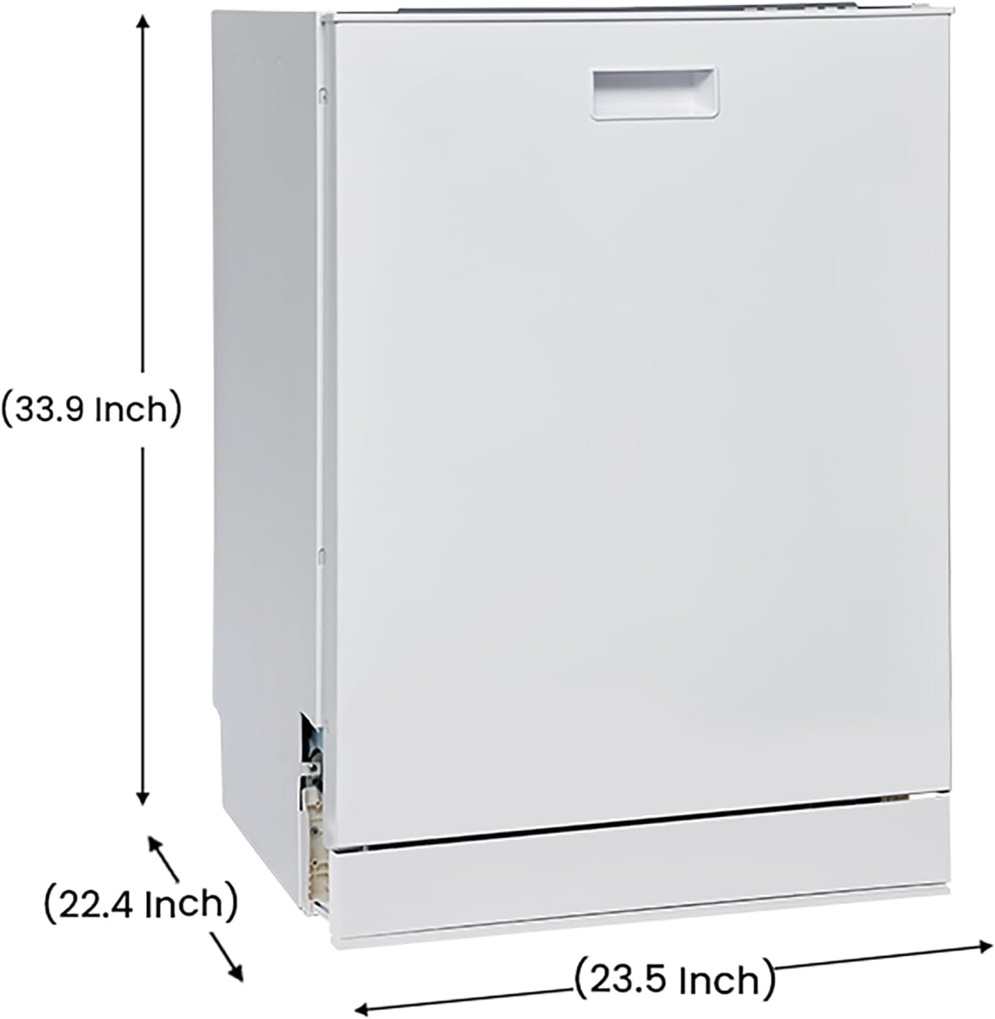 24" Top Control Built-in Dishwasher with Third Rack Finger Resistant in White, Energy Star made in Europe