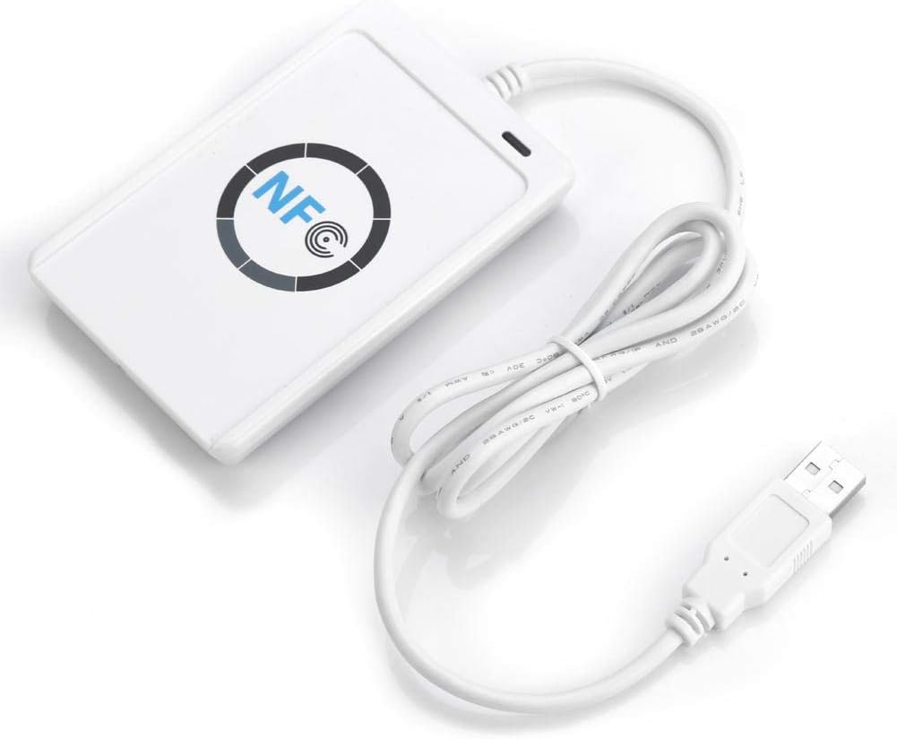 NFC Reader Writer, Contactless Smart Card Reader, NFC Reader Writer, ACR122U ISO 14443A / B + Free Software in White