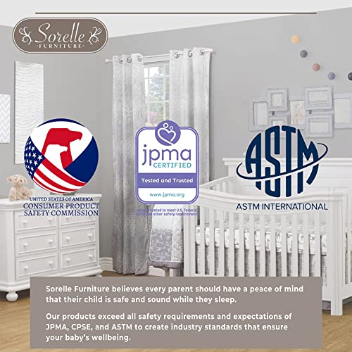 Sorelle Furniture Princeton Elite Crib and Changer with Solid Panel Back Classic -in- Convertible Diaper Changing Table Non-Toxic Finish Wooden Baby Bed Toddler Full-Size Nursery - White