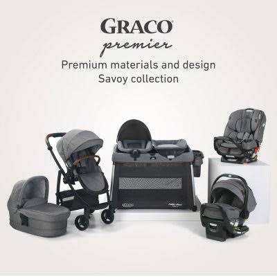 Graco Premier 4ever DLX Extend2Fit 4-in-1 Convertible Car Seat with Anti-Rebound Bar - Savoy Collection