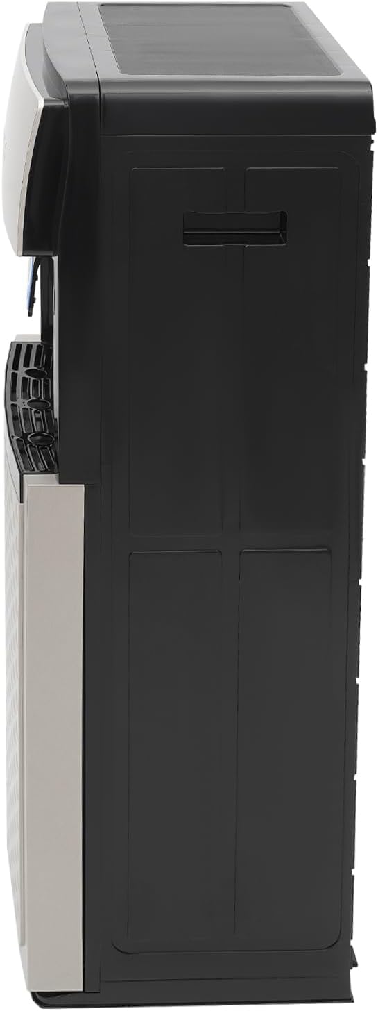 Bottom Loading Water Cooler Dispenser, Hot & Cold Water Cooler Dispenser, Holds 3 or 5 Gallon Bottle, with Storage Cabinet and Child Safety Lock for Home, Office Use (Silver Grey)