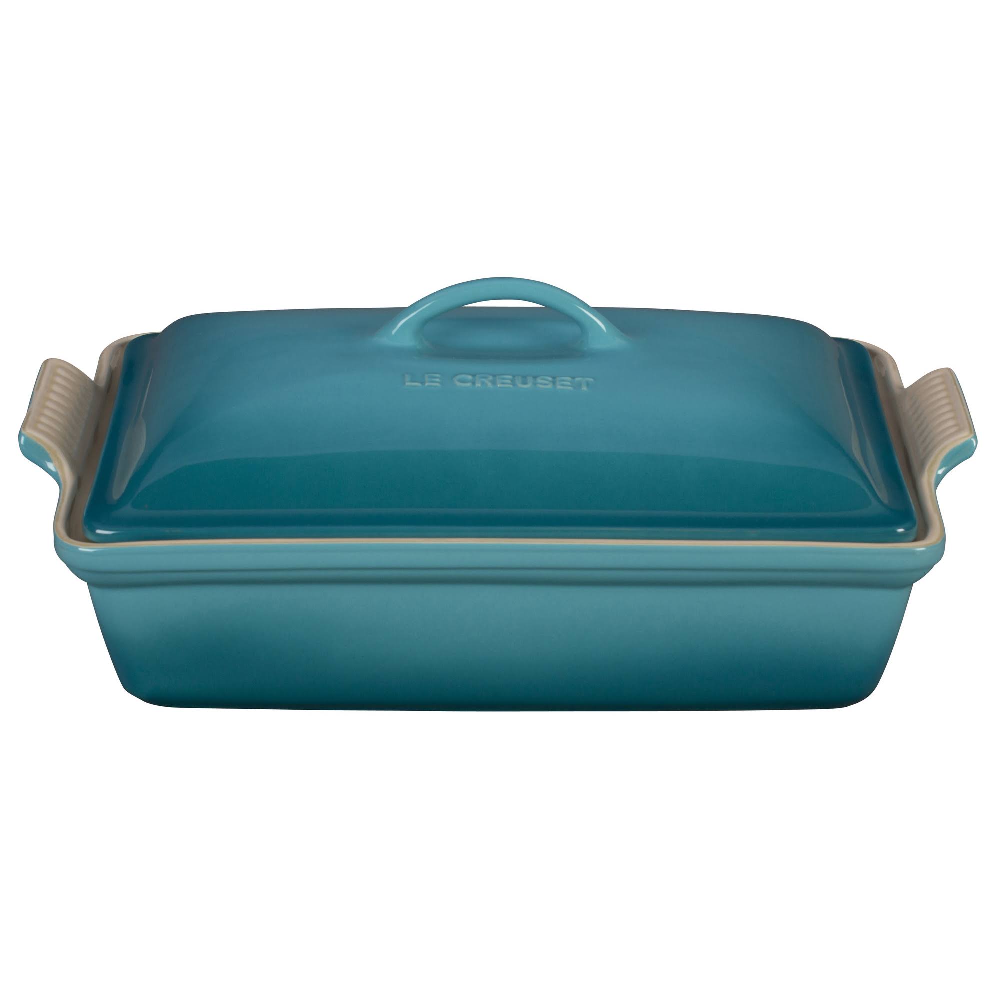 Le Creuset Heritage Stoneware Covered Rectangular Casserole, 4-Quart, Marine
