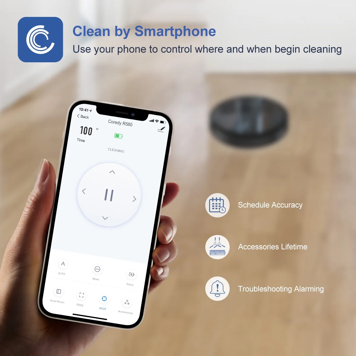Coredy Robot Vacuum Cleaner and Mop, Compatible with Alexa, Mopping System, Boost Intellect, Virtual Boundary Supported, 2200Pa Suction, Super-Thin, Upgraded Robotic Vacuums, Cleans Hard Floor, R750