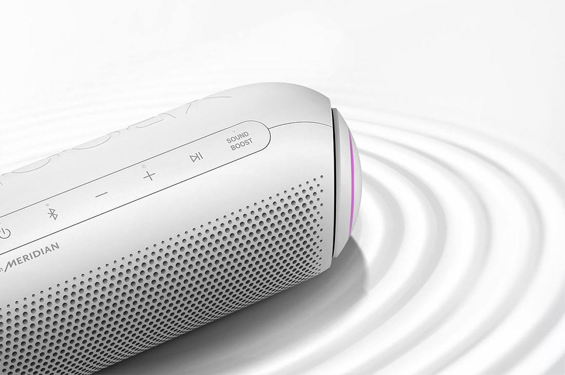 LG XBOOM Go Portable Bluetooth Speaker with Meridian Technology, White - Pl5w