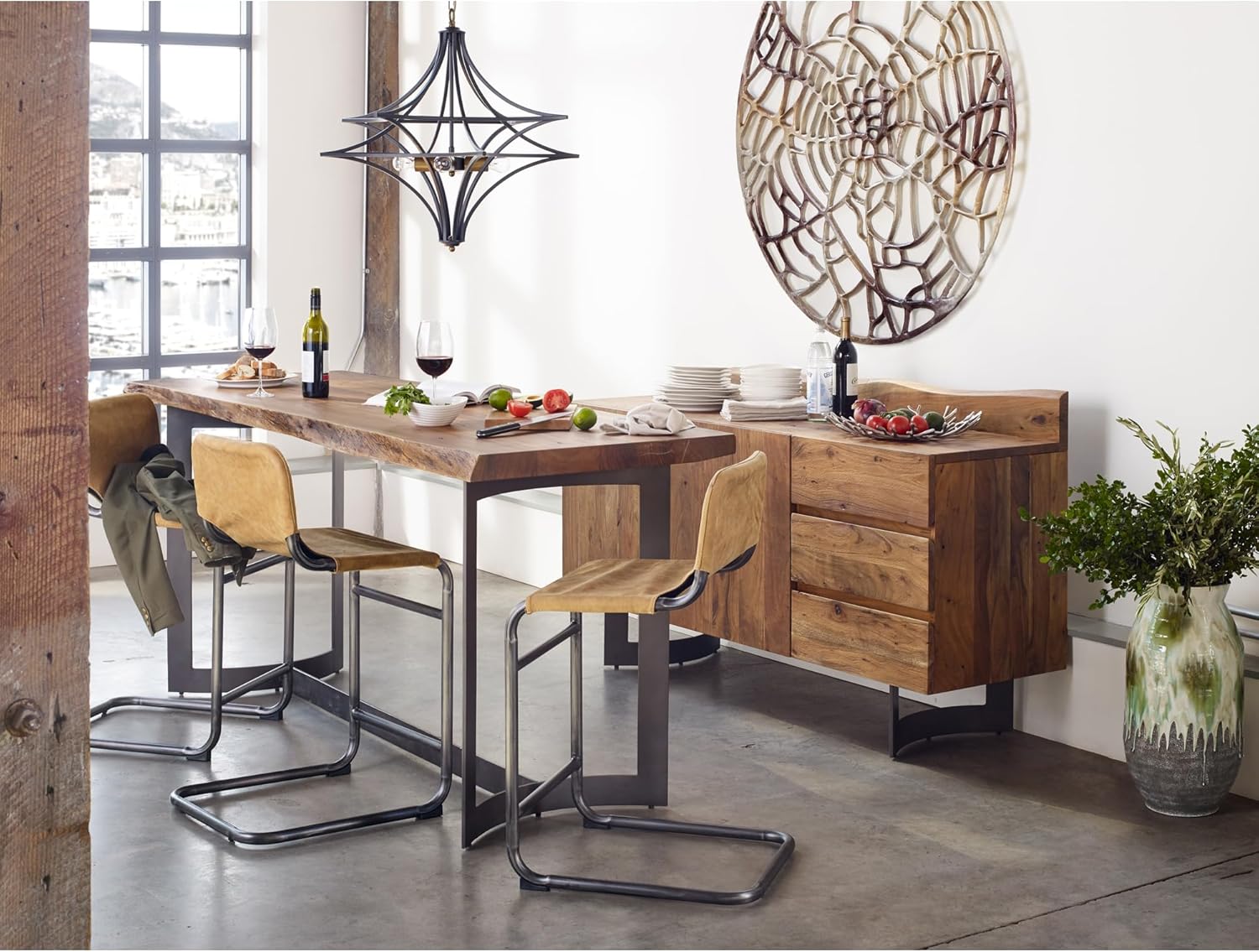 Ellis Sideboard, Solid Acacia, Live Edge, Natural Stain