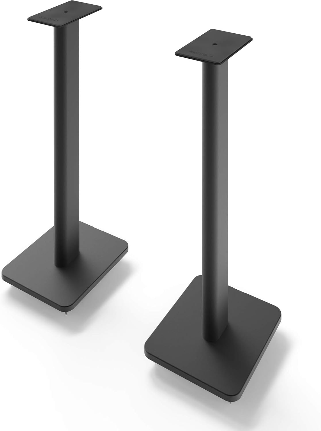 Kanto SP32PL 32 Speaker Floor Stands | Designed for Medium to Large Bookshelf Speakers | Heavy Steel & Foam Padding | 30掳 Rotating Top Plate | Hidden Cable Design | Black | Pair
