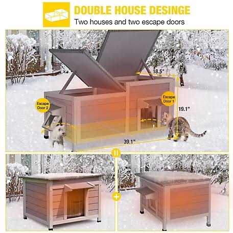 aivituvin Insulated Cat House for Outside Winter Warm Liner Inside AIR93-IN - Pet Supplies online store