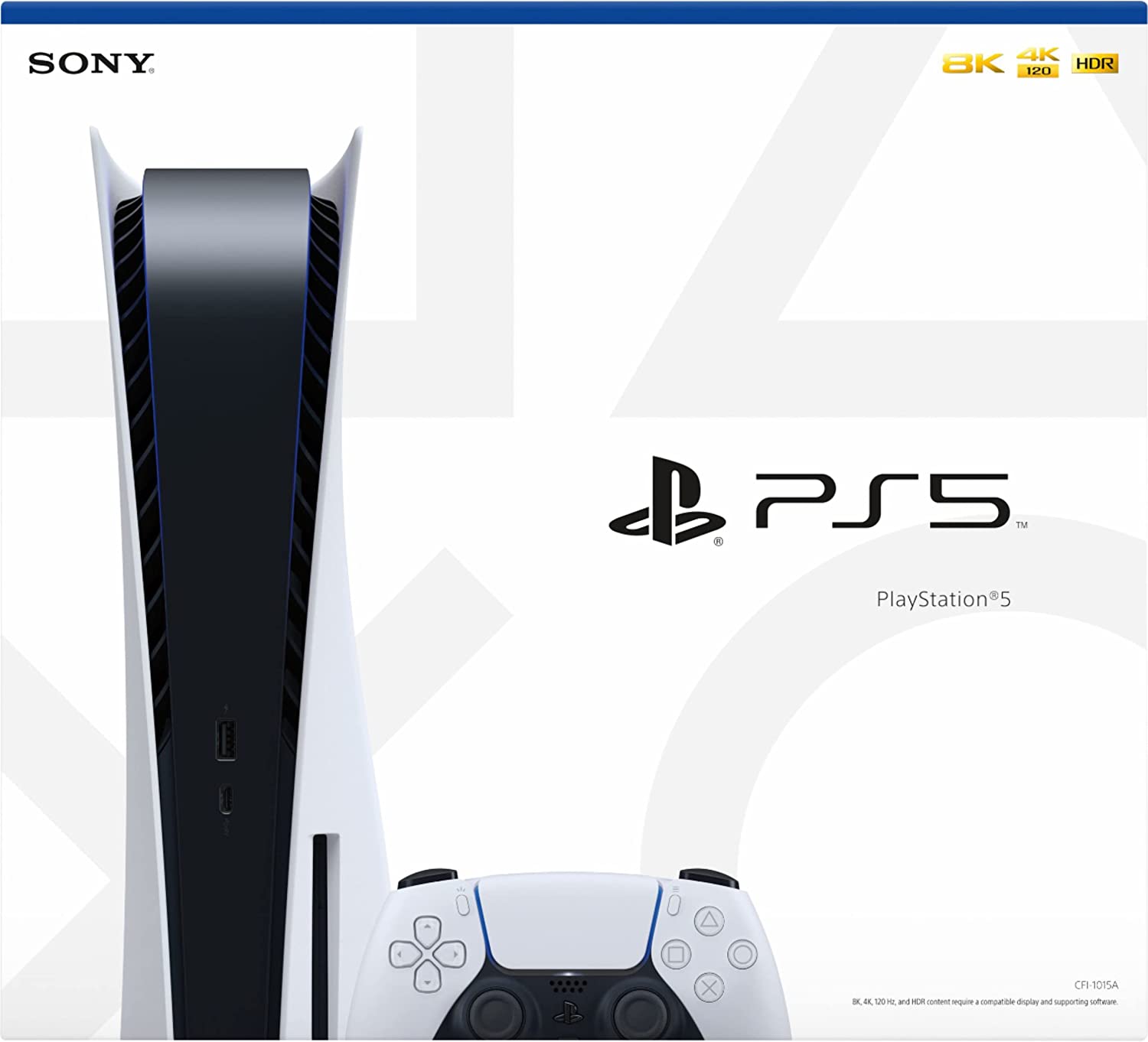 Playstation 5 Sony PS5 Disc Version Gaming Console - x86-64-AMD Ryzen Zen 8 Cores CPU, AMD Radeon RDNA, 4K UHD Blu-Ray, 16GB GDDR6 Memory, Ultra-High Speed 825GB SSD, WiFi 6, BT 5.1, Ethernet