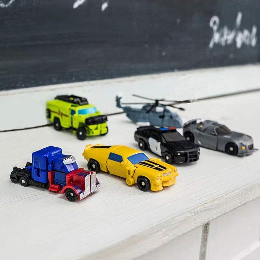 6 PCS Car Robot Toys, Mini Action Figure, Deformation Robot for Kids 5~12