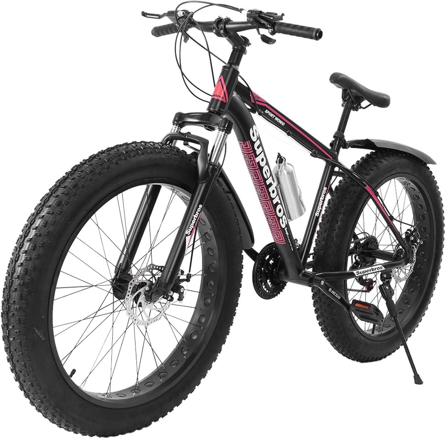 Fat Tire Bike, 26 Inch Mens Mountain Bike Shimanos 21-Speed, High Carbon Steel