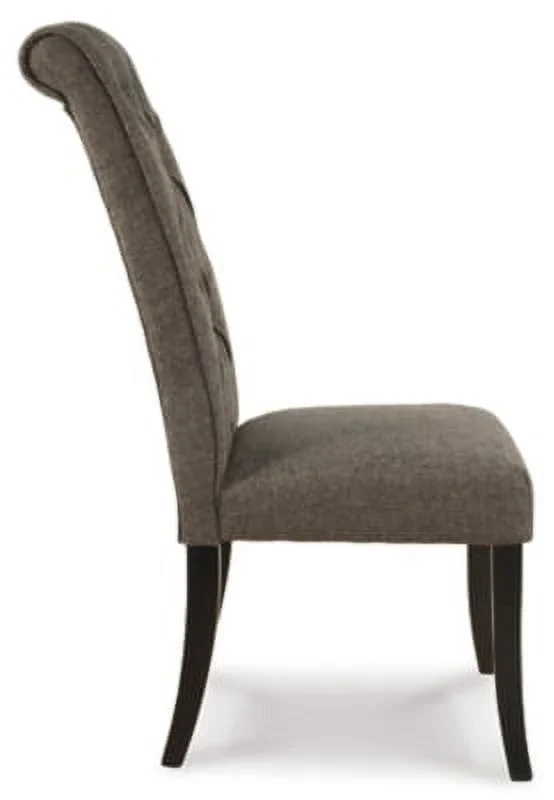 Signature Design by Ashley Tripton Classic Tufted Upholstered Armless Dining Chair, Set of 2, Brownish Gray