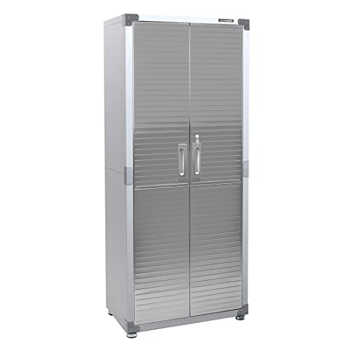 Seville Classics UltraHD Solid Steel Lockable Metal Storage Cabinet Locker Organizer, w/Adjustable Shelves for Garage, Warehouse, Office, Classroom, Granite, 48" W x 24" D x 72" H