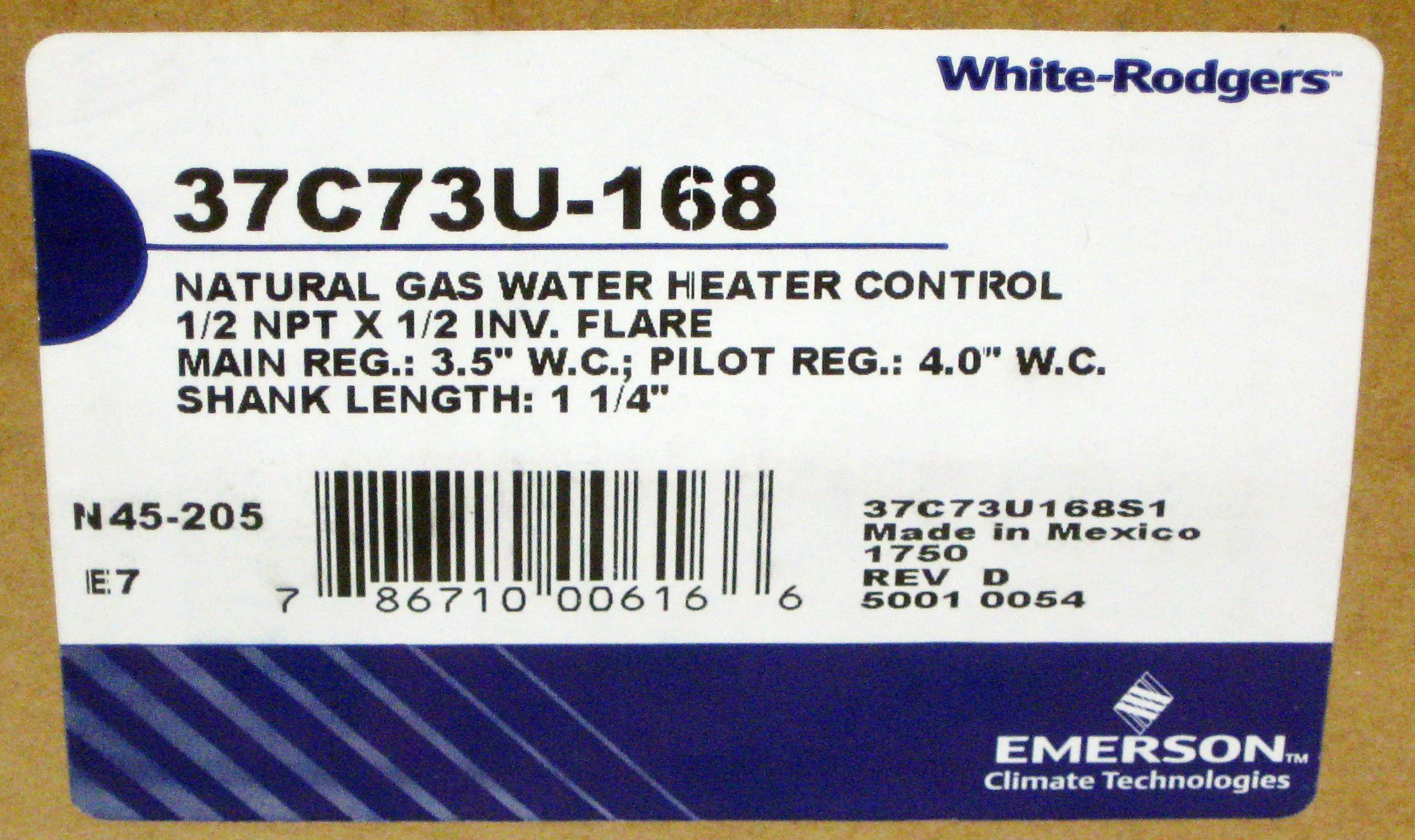 White-Rodgers 37C73U-168 Gas Water Heater