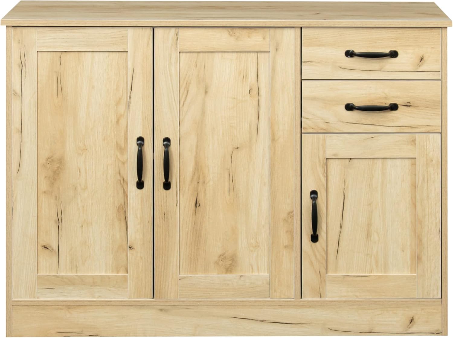 GIA Home Furniture Series Modern Wood Buffet Sideboard with 2 Doors and Drawers-Entryway Serving Storage Cabinet-Dining Room Console, 43.3 Inch, Oak Finish