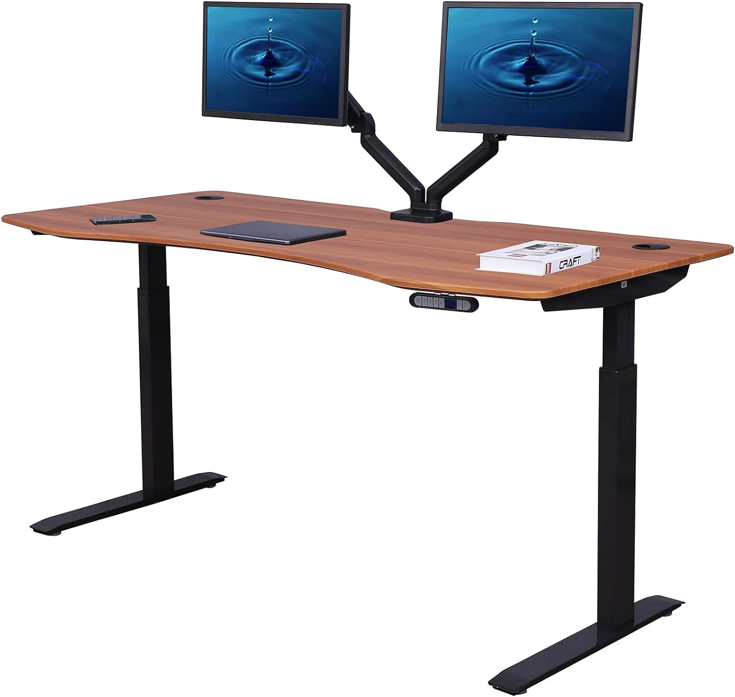 ApexDesk AX7133GRY Elite Series Electric Height Adjustable Standing Desk (71", Grey Top/Black Frame)
