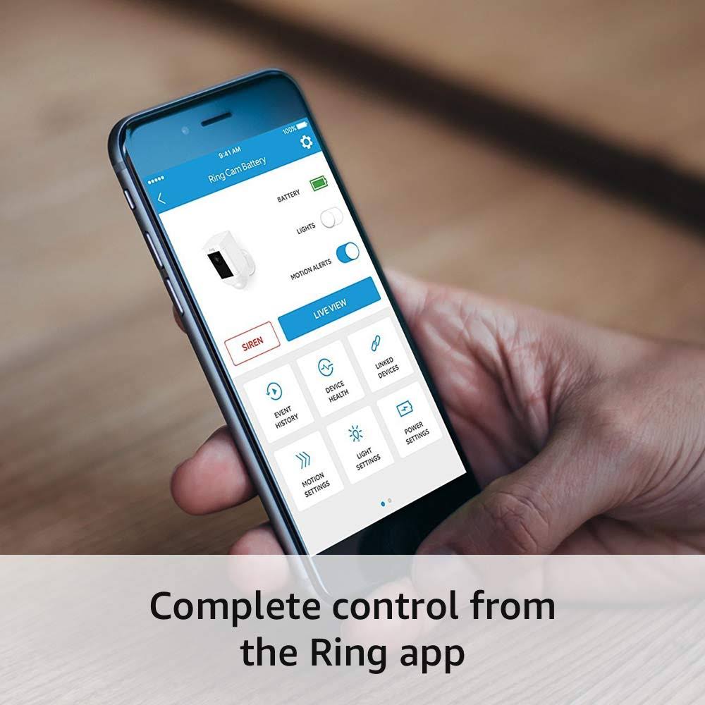 Ring Spotlight Cam Battery HD Security Camera with Built Two-Way Talk and A Siren Alarm Works with Alexa Black / Device Only / 2