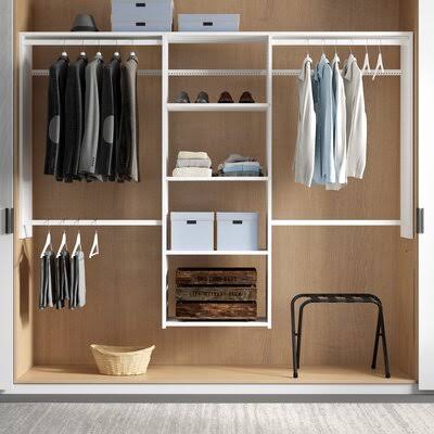 Grid 48x22 W - 96x22 W Closet System Starter Kit Dotted Line Finish: White