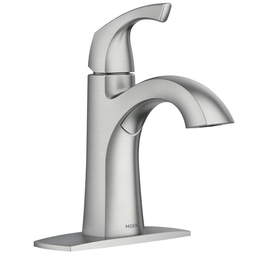 Moen Lindor Brushed Nickel Single Handle Lavatory Faucet 4 in.