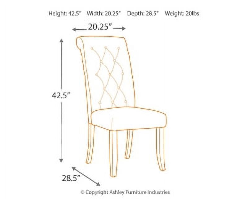 Signature Design by Ashley Tripton Classic Tufted Upholstered Armless Dining Chair, Set of 2, Brownish Gray