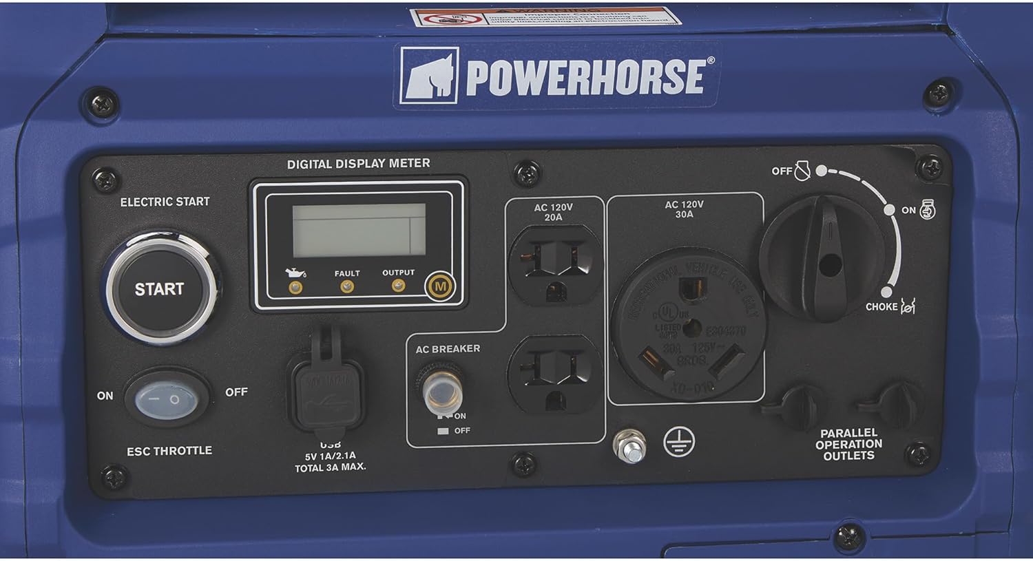 Powerhorse Inverter Generator - 4500 Surge Watts, 3500 Rated Watts, Electric Start, EPA and CARB Compliant, Model# LC4500i