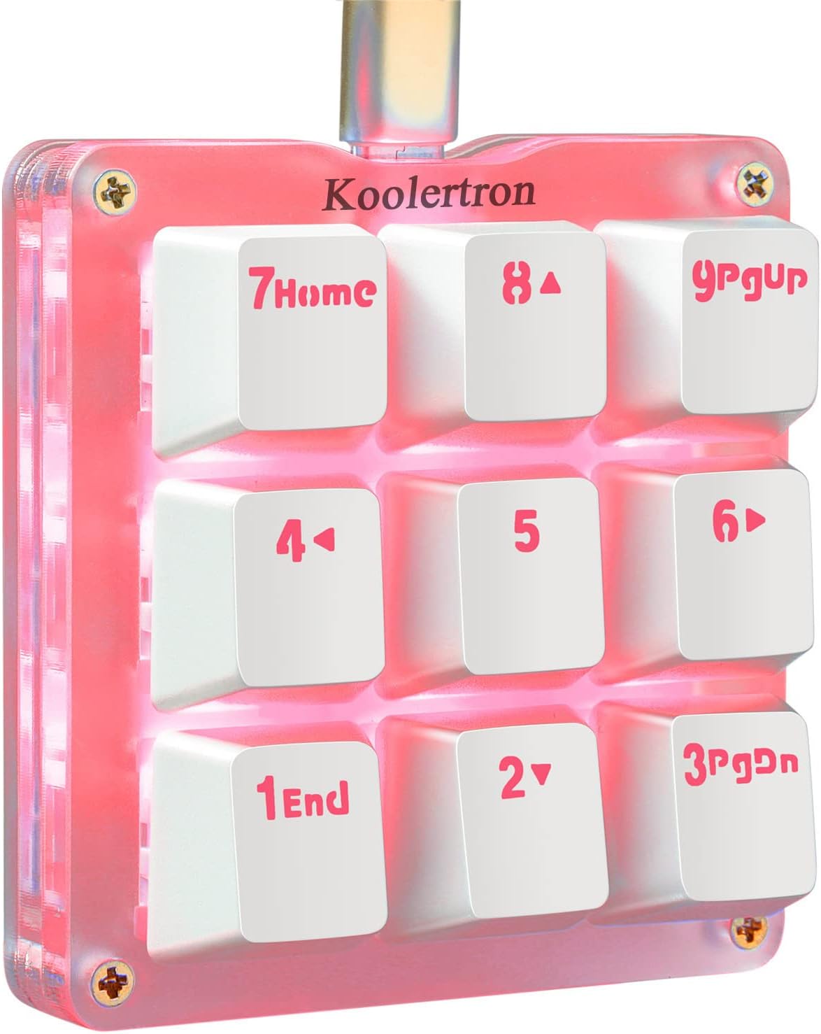 Koolertron One Handed Macro Mechanical Keyboard, RGB LED Backlit Portable Mini One-Handed Mechanical Gaming Keypad OSU! Keyboard 9 Fully Programmable Keys Blue Switches