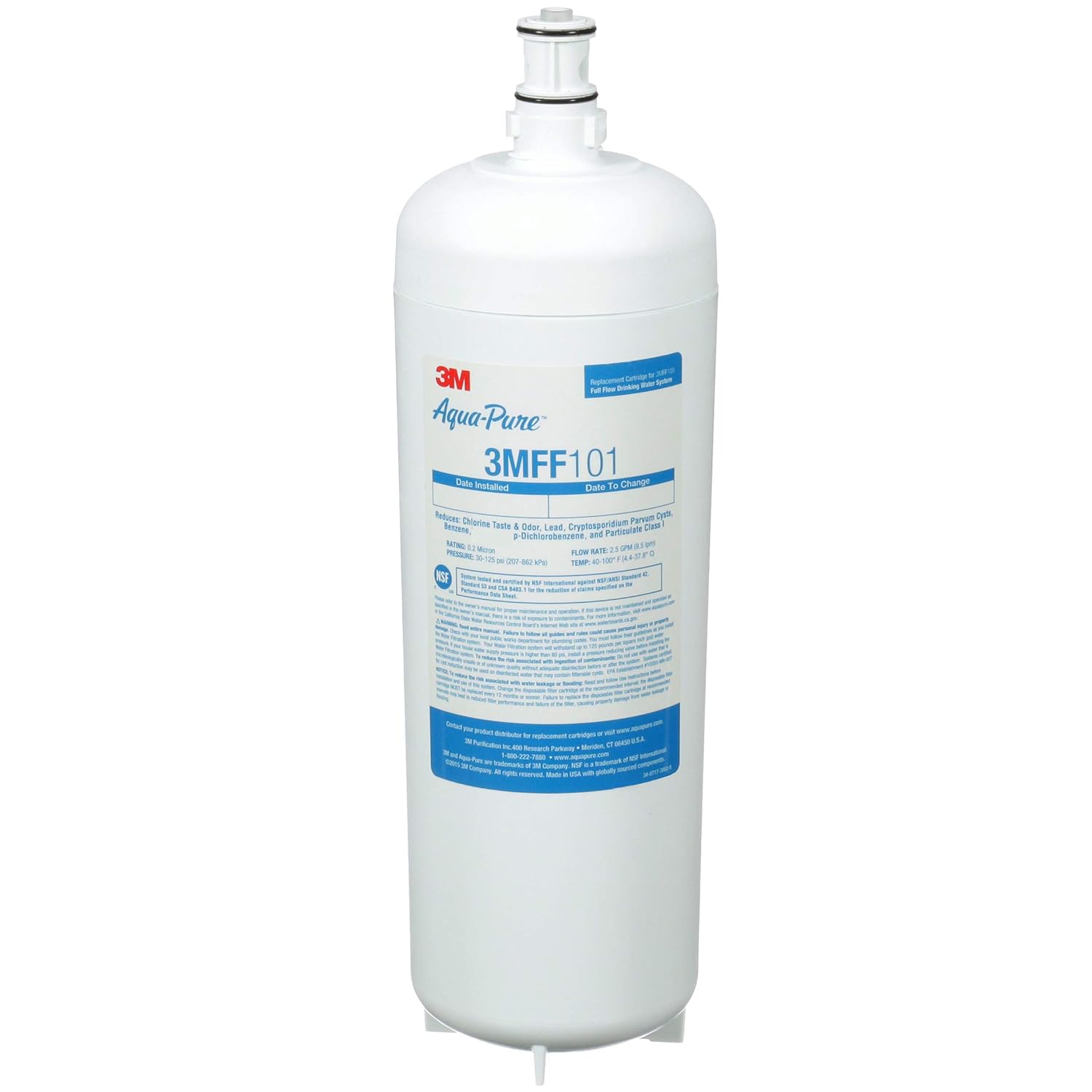 3M Aqua-Pure Under Sink Full Flow Drinking Water Filter System 3MFF100 and Replacement Filter 3MFF101